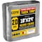 Core Tarps Heavy Duty Tarp, 24 ft L x 0.5 mm H x 18 ft W, 20 Mil, Silver/Black, Polyethylene CT-701-18X24 - alternate 1